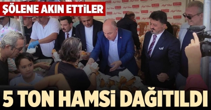 5 TON HAMSİ DAĞITILDI