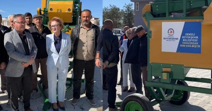 BOZKURTLU ÇİFTÇİLER TOHUM ELEME MAKİNESİNİ TESLİM ALDI