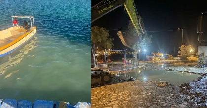 DATÇA’DA ATIKSU BORUSU PATLADI, DENİZİN RENGİ DEĞİŞTİ