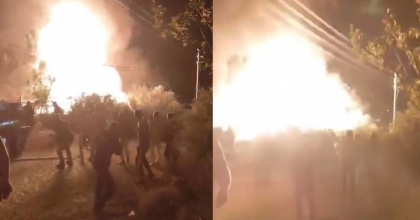 İZMİR'DE YANGIN ANINDA KORKUTAN PATLAMA KAMERADA