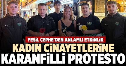KADIN CİNAYETLERİNE KARANFİLLİ PROTESTO