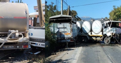 ÖDEMİŞ'TE KAMYONLAR KAFA KAFAYA ÇARPIŞTI: 2 YARALI