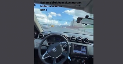 TRAFİK MAGANDASI DİZİYLE MAKAS ATTI, O ANLARI PAYLAŞTI