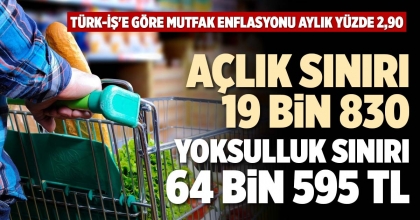 AÇLIK SINIRI 19 BİN 830 YOKSULLUK SINIRI 64 BİN 595 TL