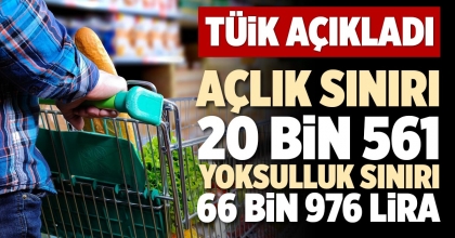 AÇLIK SINIRI 20 BİN 561 YOKSULLUK SINIRI 66 BİN 976 LİRA