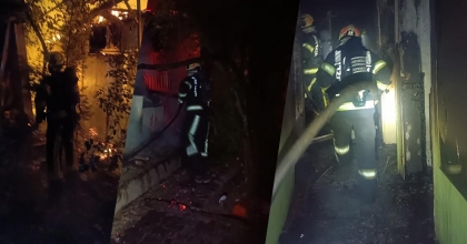 CAMİ İLE LOJMANI YANDI