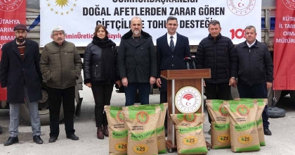 KÜTAHYA'DA DOĞAL AFETLERDEN ZARAR GÖREN 301 ÜRETİCİYE HUBUBAT TOHUMU DESTEĞİ