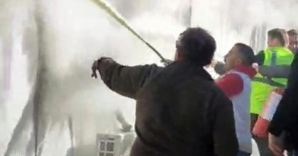 MANİSA'DA YHT ŞANTİYESİ YATAKHANESİNDE KORKUTAN YANGIN