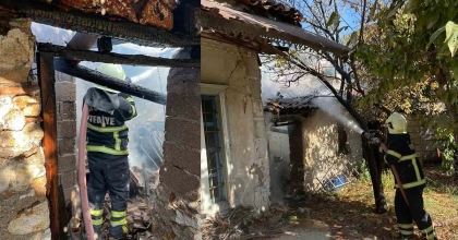 ULA'DA METRUK BİNA YANGINI