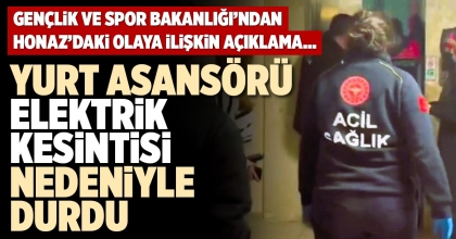 YURT ASANSÖRÜ ELEKTRİK KESİNTİSİ NEDENİYLE DURDU