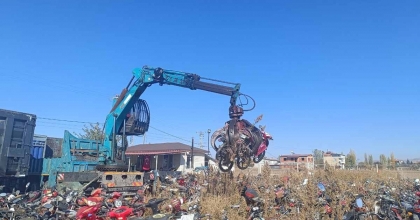 YÜZLERCE MOTOSİKLET GERİ DÖNÜŞÜME GÖNDERİLDİ