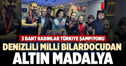 DENİZLİLİ MİLLİ BİLARDOCUDAN ALTIN MADALYA