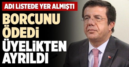 BORCUNU ÖDEDİ ÜYELİKTEN AYRILDI