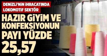HAZIR GİYİM VE KONFEKSİYONUN PAYI YÜZDE 25,57