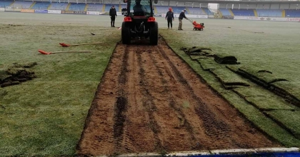 KÜTAHYA DUMLUPINAR STADYUMU'NDA ZEMİN YENİLEME ÇALIŞMALARI