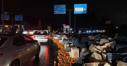 TIRDAKİ TONLARCA NARENCİYE YOLA SAVRULDU