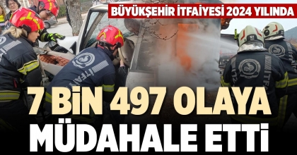 BÜYÜKŞEHİR İTFAİYESİ 2024 YILINDA 7 BİN 497 OLAYA MÜDAHALE ETTİ