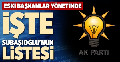İŞTE SUBAŞIOĞLU'NUN LİSTESİ