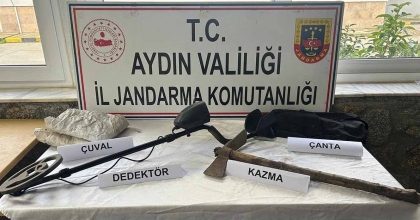 İZİNSİZ KAZI YAPAN 2 ŞÜPHELİ SUÇÜSTÜ YAKALANDI