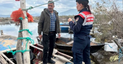 JANDARMA EKİPLERİNDEN BAFA GÖLÜ'NDE KONTROL
