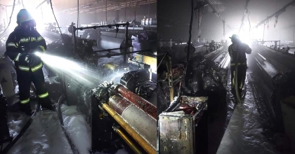 TEKSTİL ATÖLYESİNDE TATİL GÜNÜ YANGIN ÇIKTI