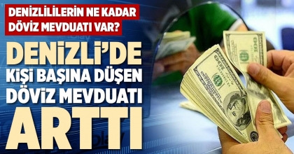DENİZLİ’DE KİŞİ BAŞINA DÜŞEN DÖVİZ MEVDUATI ARTTI