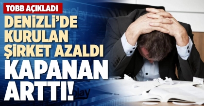 DENİZLİ’DE KURULAN ŞİRKET AZALDI KAPANAN ARTTI!
