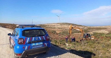 HAZİNE ARAZİSİNDEKİ İZİNSİZ KAZIYA JANDARMA BASKINI