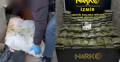 İZMİR’DE BİR ADRESTE 102 KİLO 50 GRAM UYUŞTURUCU ELE GEÇİRİLDİ