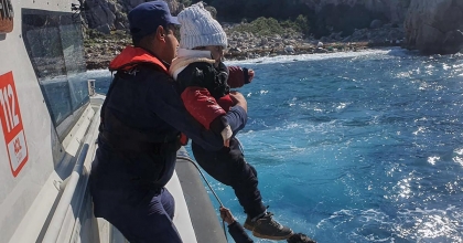 MARMARİS TAŞLICA’DA 3’Ü ÇOCUK 13 DÜZENSİZ GÖÇMEN KURTARILDI