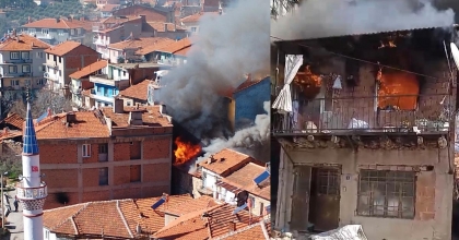 YAŞLI KADININ EVİ YANGINDA KÜL OLDU