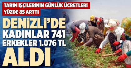 DENİZLİ’DE KADINLAR 741, ERKEKLER 1.076 TL ALDI