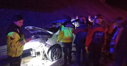 TİCARİ ARAÇ BARİYERE OK GİBİ SAPLANDI: 4 YARALI