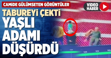TABUREYİ ÇEKTİ YAŞLI ADAMI DÜŞÜRDÜ