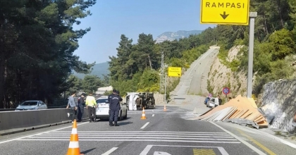 SAKAR RAMPASINDA KAMYONUN FRENİ PATLADI