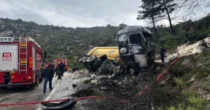 TIR SÜRÜCÜSÜ FECİ ŞEKİLDE YANARAK HAYATINI KAYBETTİ