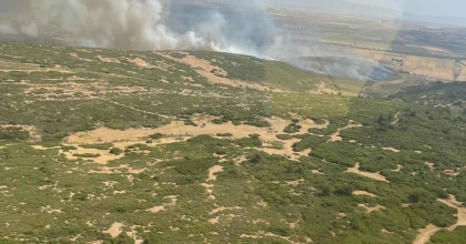 FOÇA’DAKİ ZİRAAT ARAZİSİNDE YANGIN ÇIKTI