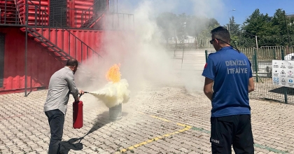 DENİZLİ İŞKUR PERSONELİNE YANGIN EĞİTİMİ
