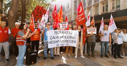 İŞ CİNAYETLERİNİ PROTESTO ETTİLER 