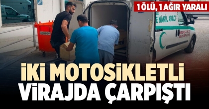 İKİ MOTOSİKLETLİ VİRAJDA ÇARPIŞTI