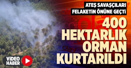 400 HEKTARLIK ORMAN KURTARILDI