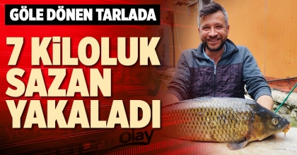 7 KİLOLUK SAZAN YAKALADI