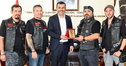 MOTOSİKLET TUTKUNLARINDAN ÇAVUŞOĞLU’NA ZİYARET