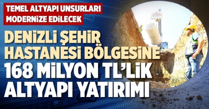 DENİZLİ ŞEHİR HASTANESİ BÖLGESİNE 168 MİLYON TL’LİK ALTYAPI YATIRIMI