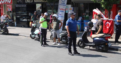AYDIN’DA MOTOSİKLET SÜRÜCÜLERİ DENETLENDİ