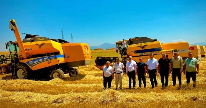 BELEDİYEYE AİT 850 DEKARLIK ALANA EKİLEN BUĞDAYIN HASADI YAPILDI