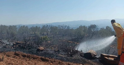 KARACASU'DA TARIM ARAZİSİ YANDI, BAŞKAN BÜYÜKYAPICI UYARDI