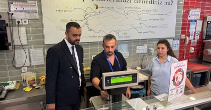 AYDIN’DA MARKETLERDE TARTI ALETLERİ DENETLENDİ