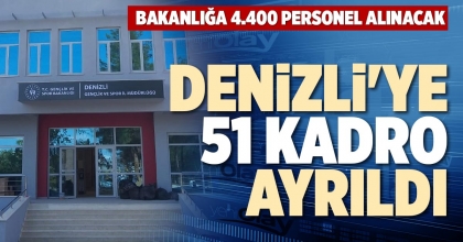 DENİZLİ'YE 51 KADRO AYRILDI