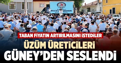 ÜZÜM ÜRETİCİLERİ GÜNEY’DEN SESLENDİ